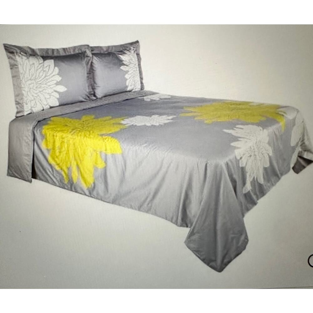 NWOT-Blissliving Home Ashley Citron Full Size 100% Cotton 3 Piece Duvet Set